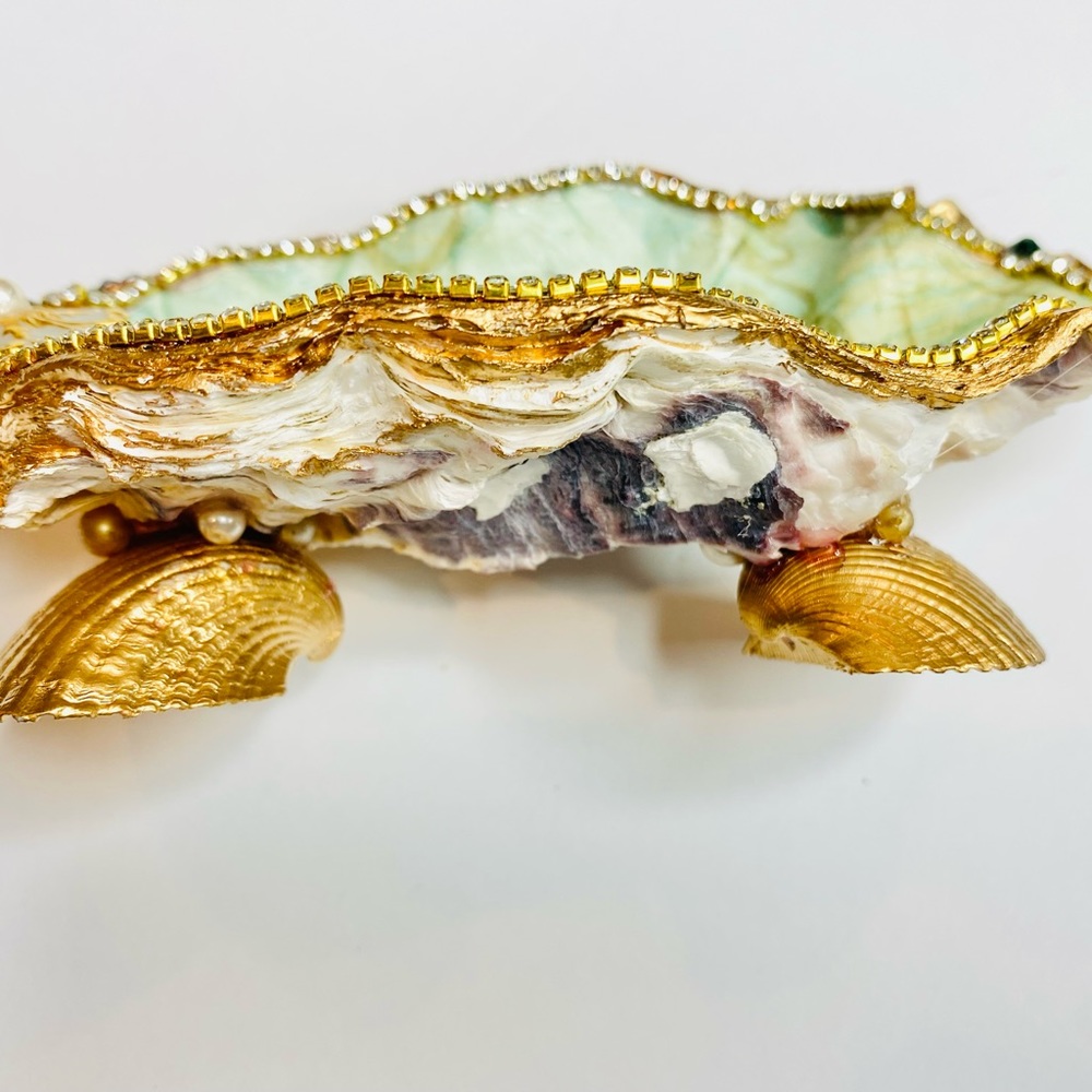 Seahorse oyster shell ring/trinket dish Handmade Coastal gifts - Picture 7 of 13